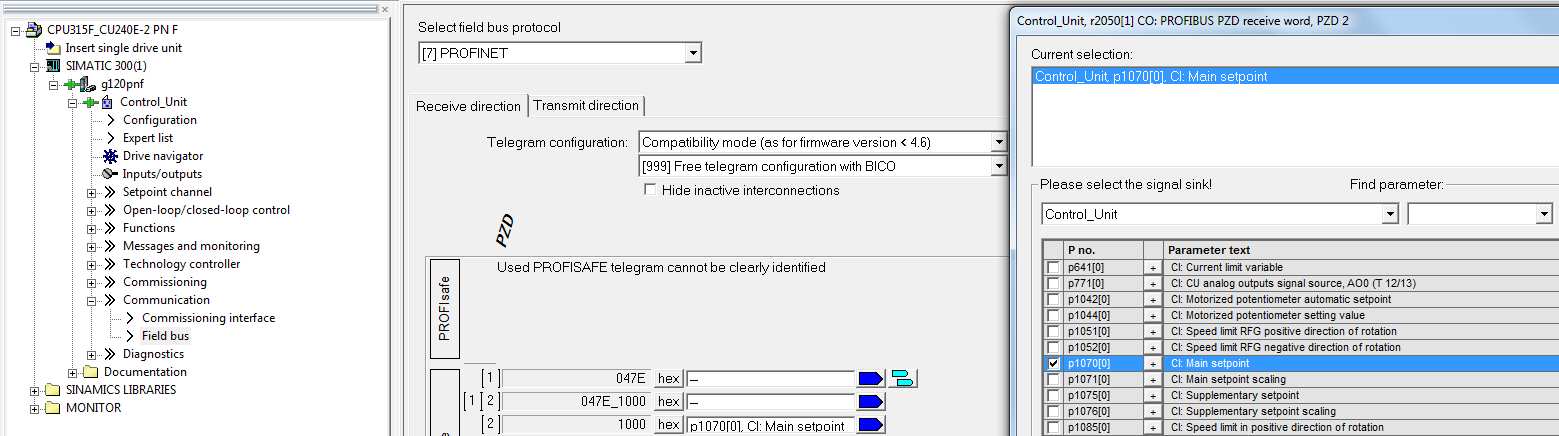 In Communication - Fieldbus - Transmit direction zie je de actuele stroom en vermogen ook in de PLC ter beschikking komt in het 3 e en 4 e woord.