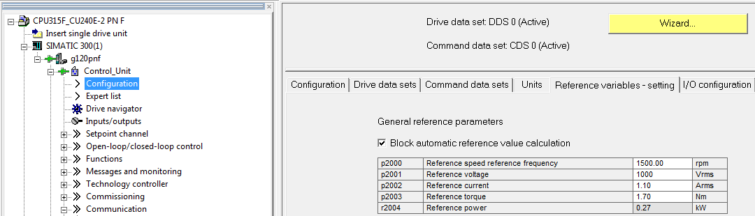 In Configurattion Reference variables - setting vind je de normering van de signalen naar de PLC.