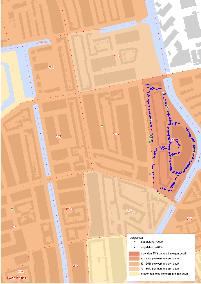 Buurt A Afbeelding 7: Parkeerlocaties van bewoners in twee buurten Buurt B Waar komt dit verschil nu uit voort?