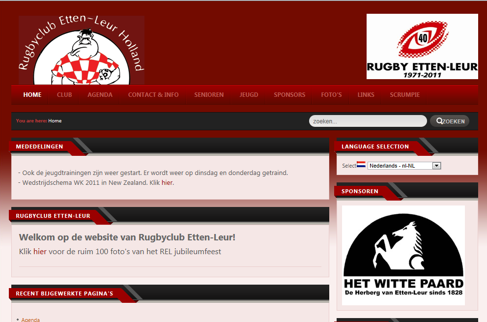 Website www.rugbyclubettenleur.nl... Op de website van onze club tref je alle informatie betreffende onze club.