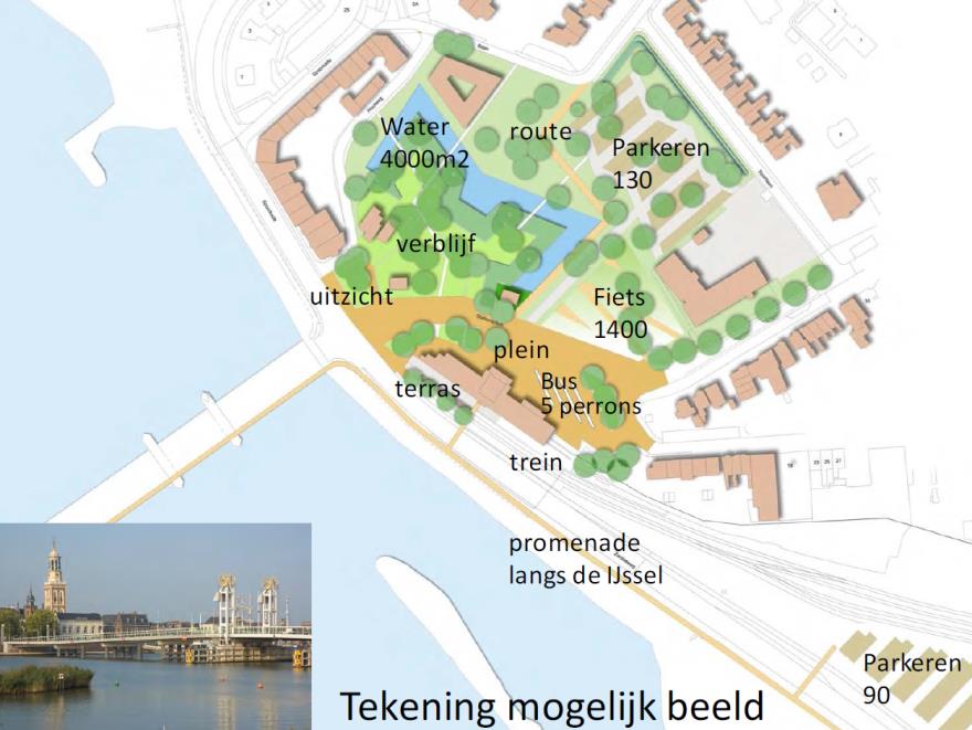 Testmaatregel 10: Gericht parkeren bezoekers (P+W) Autobezoekers afvangen voor de knoop (Park+Walk langs Ijssel) Extra parkeerplekken uittesten