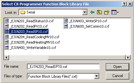 Figuur 4.4: Invoegen functieblok. Vervolgens klikt u op Open. Het functieblok is nu toegevoegd aan Function Blocks.