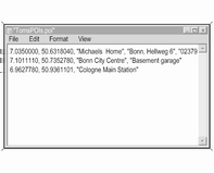 52 Navigatie Een tekstbestand met POI-data creëren Maak een tekstbestand aan (bijv. met behulp van eenvoudige tekstverwerkingssoftware) en geef dit een arbitraire naam en de bestandsextensie.