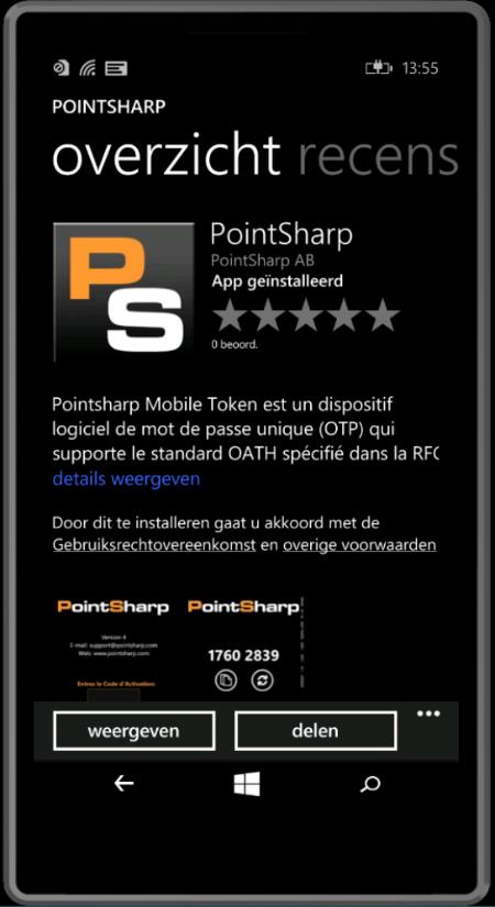 1.2 Activatie PointSharp De volgende stappen dienen te worden gevolgd om de