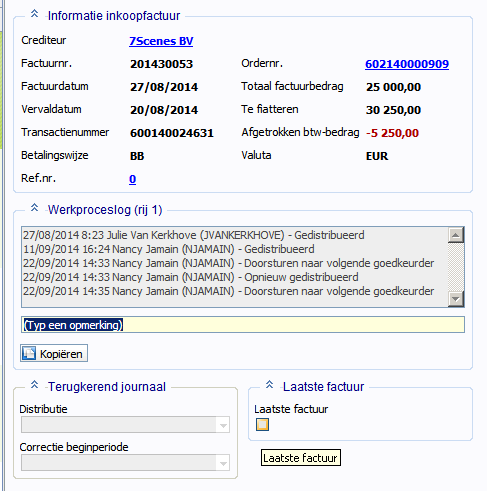 Inkooporder Aanvraag Inkooporder Goederenontvangst Inkomende factuur Afsluiten inkooporder: Via