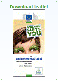 EU ECOLABEL LEAFLET Een algemene Engelstalige folder over het EU Ecolabel is beschikbaar op de website van de Europese Commissie. Deze kan u afdrukken en gebruiken om Engelstalig publiek te bereiken.