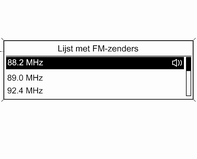 Radio 37 Draai aan de multifunctionele knop. Alle ontvangbare DAB-zenders 3 42 in het actuele ontvangstgebied worden getoond.