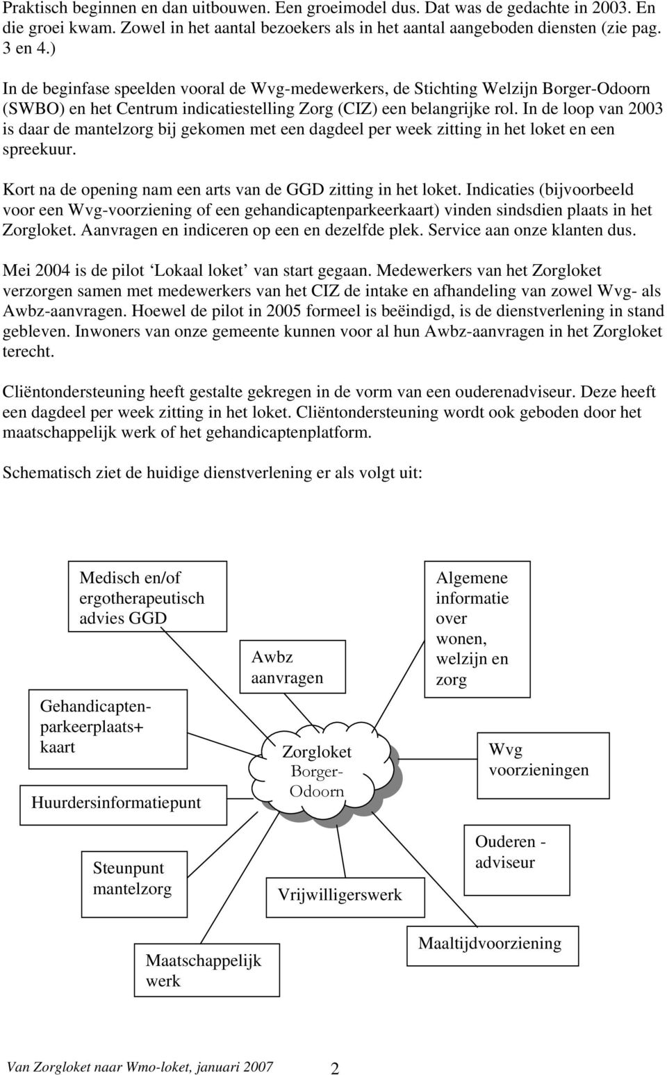 In de loop van 2003 is daar de mantelzorg bij gekomen met een dagdeel per week zitting in het loket en een spreekuur. Kort na de opening nam een arts van de GGD zitting in het loket.