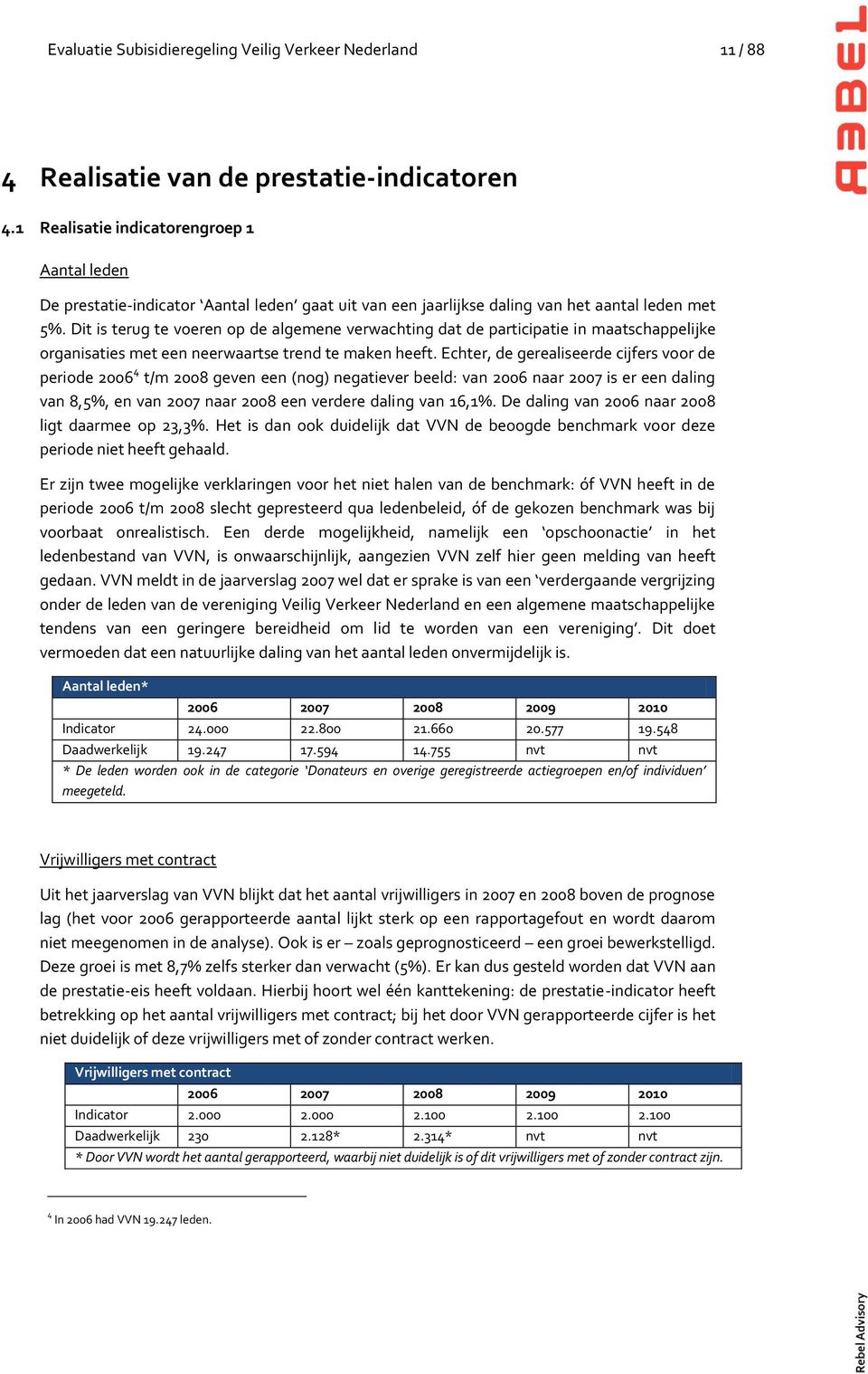 Dit is terug te voeren op de algemene verwachting dat de participatie in maatschappelijke organisaties met een neerwaartse trend te maken heeft.