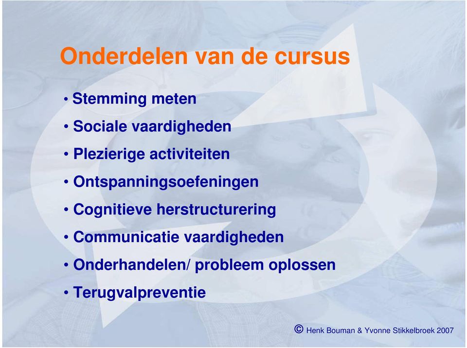 Ontspanningsoefeningen Cognitieve herstructurering