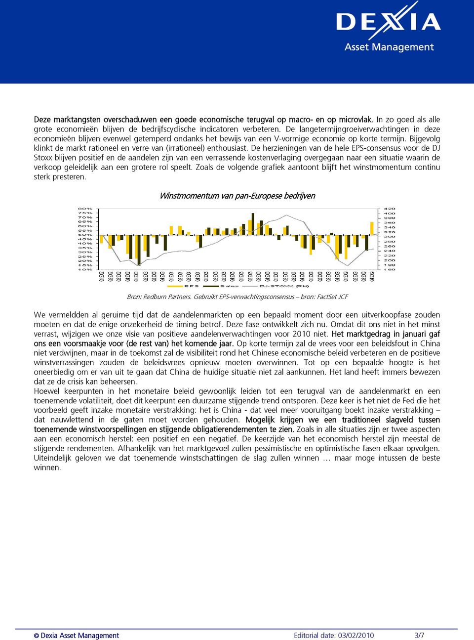 Bijgevolg klinkt de markt rationeel en verre van (irrationeel) enthousiast.