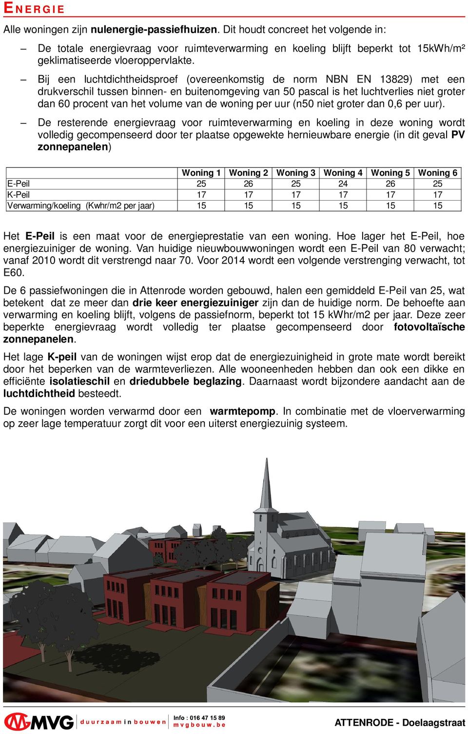 Bij een luchtdichtheidsproef (overeenkomstig de norm NBN EN 13829) met een drukverschil tussen binnen- en buitenomgeving van 50 pascal is het luchtverlies niet groter dan 60 procent van het volume