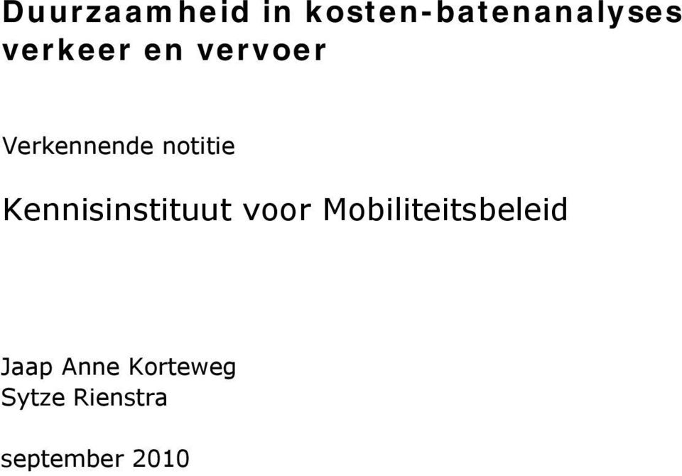 Kennisinstituut voor Mobiliteitsbeleid