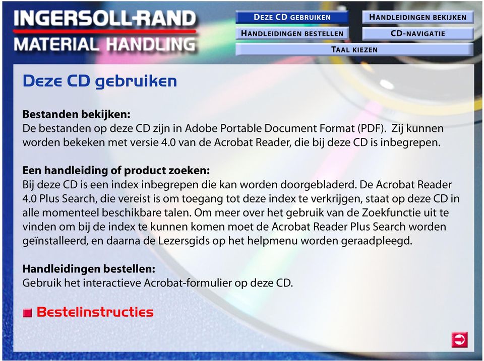 0 Plus Search, die vereist is om toegang tot deze index te verkrijgen, staat op deze CD in alle momenteel beschikbare talen.