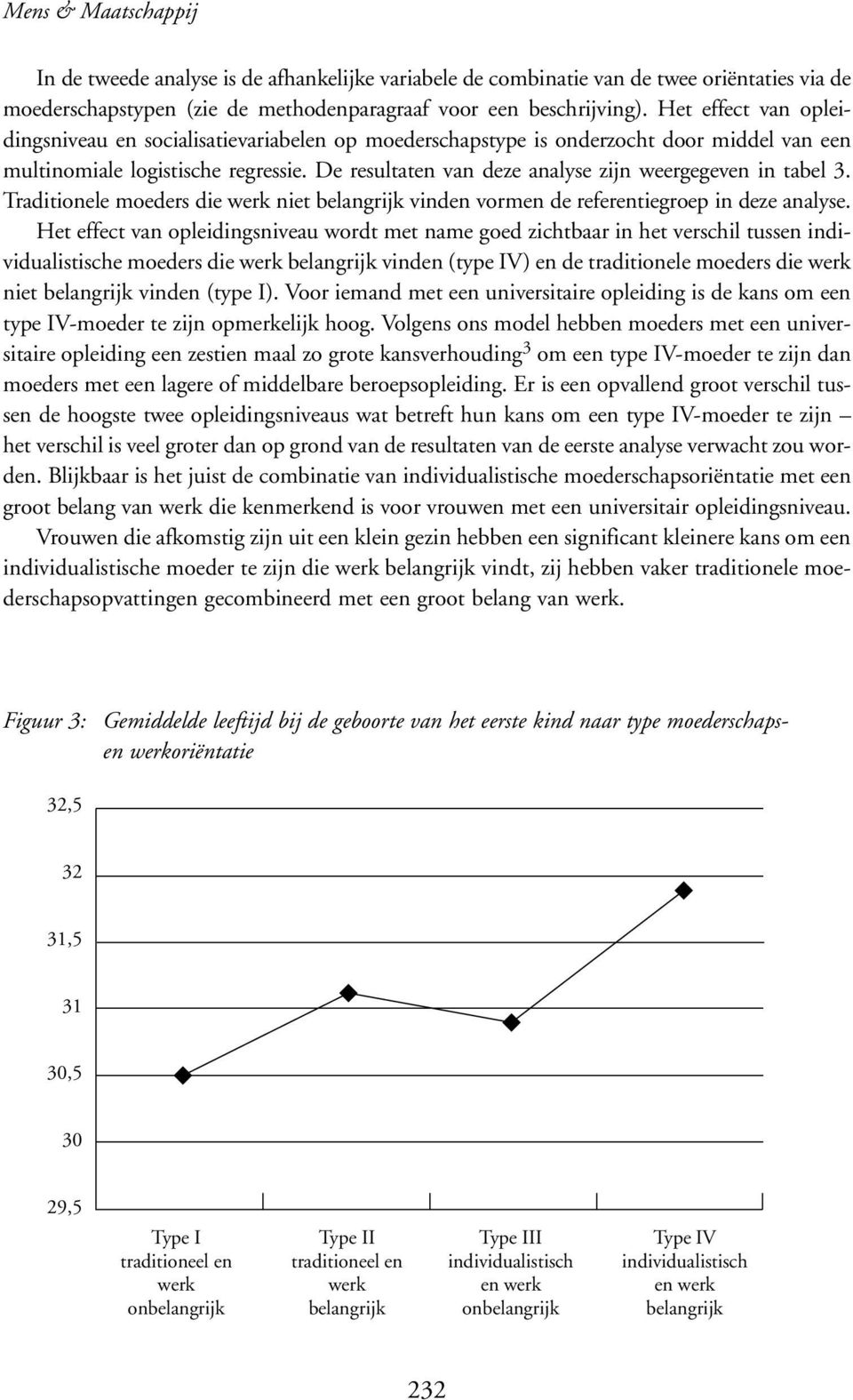 De resultaten van deze analyse zijn weergegeven in tabel 3. Traditionele moeders die werk niet belangrijk vinden vormen de referentiegroep in deze analyse.