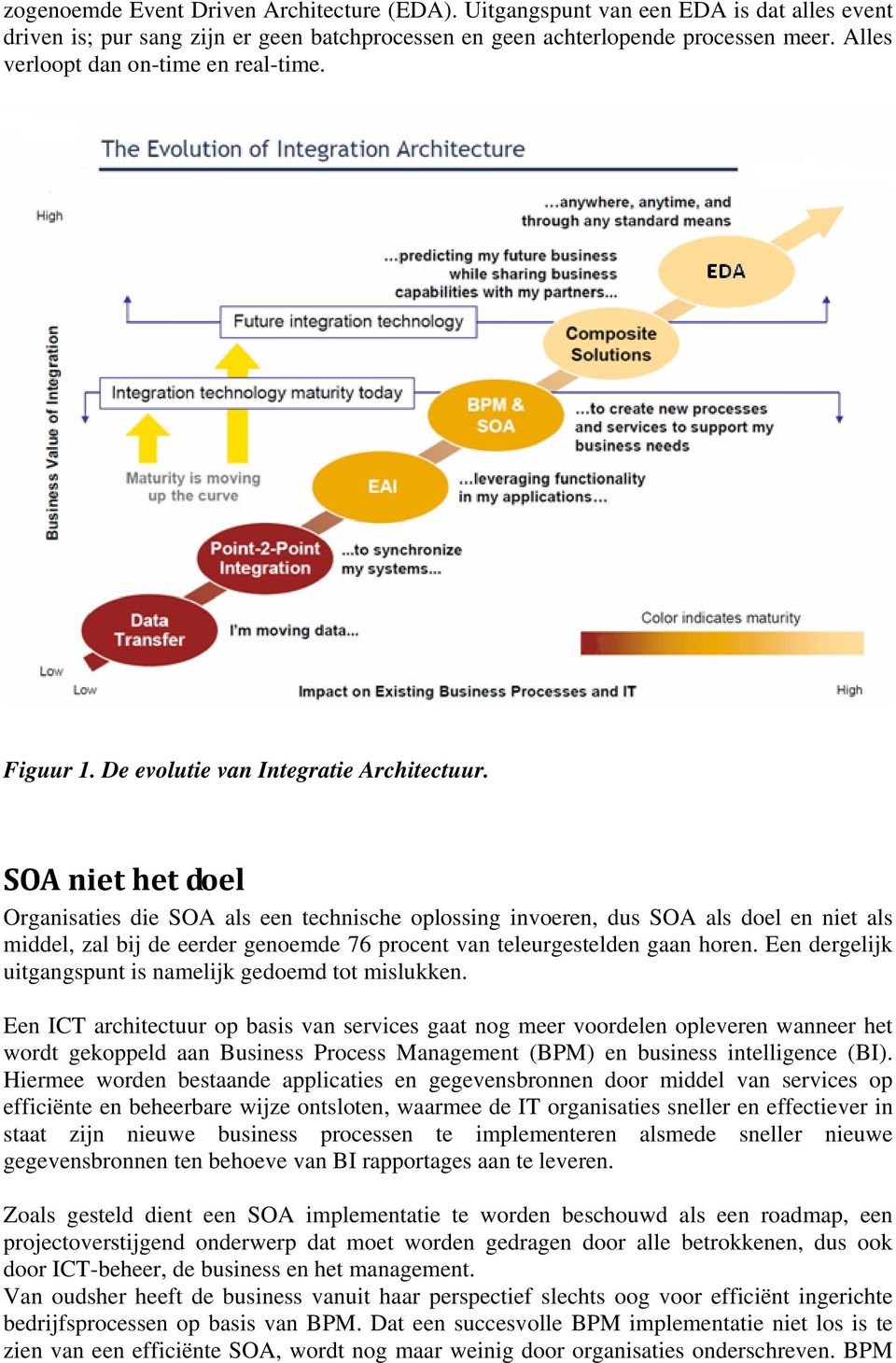 SOA niet het doel Organisaties die SOA als een technische oplossing invoeren, dus SOA als doel en niet als middel, zal bij de eerder genoemde 76 procent van teleurgestelden gaan horen.