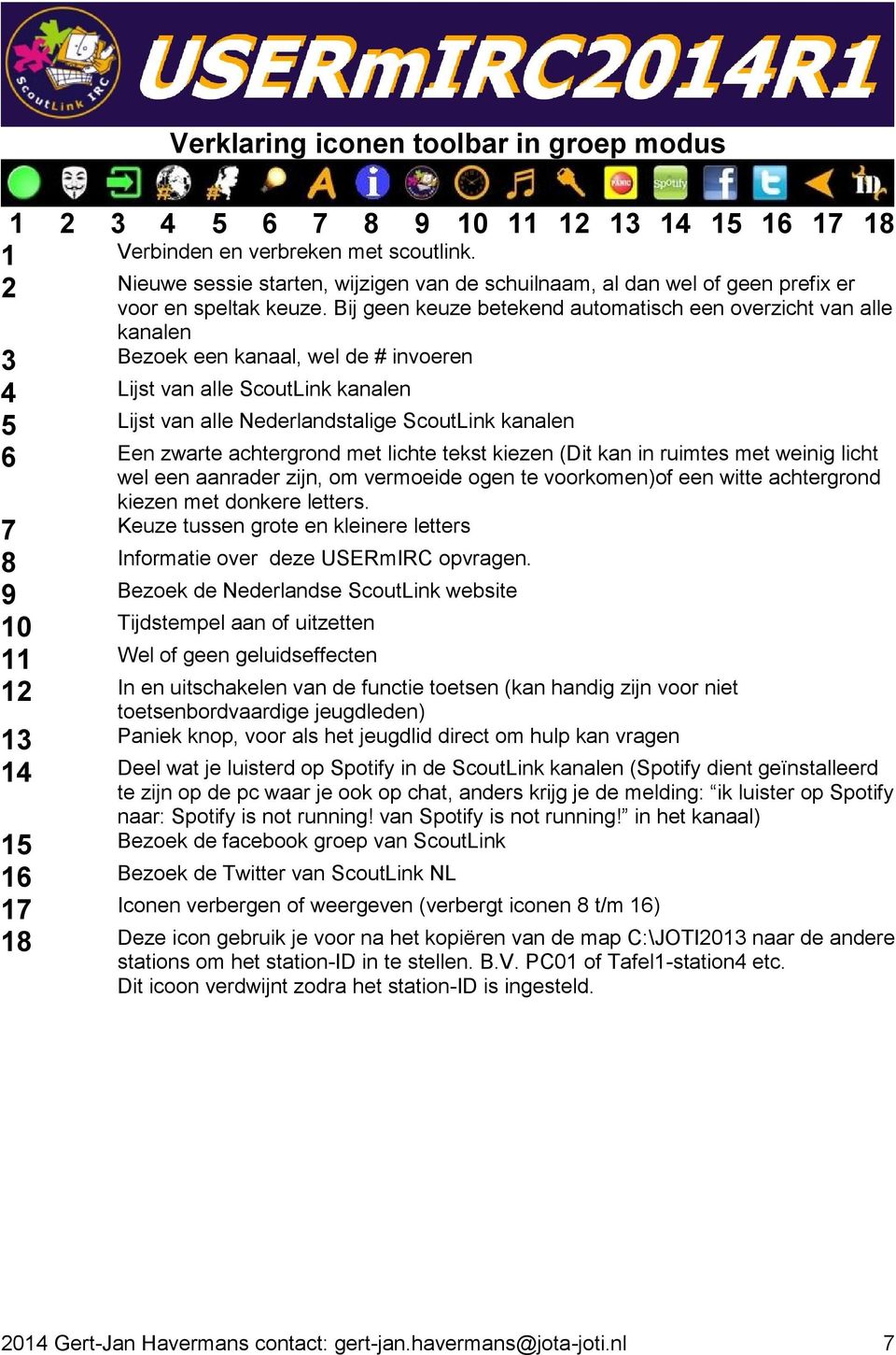 Bij geen keuze betekend automatisch een overzicht van alle kanalen 3 Bezoek een kanaal, wel de # invoeren 4 Lijst van alle ScoutLink kanalen 5 Lijst van alle Nederlandstalige ScoutLink kanalen 6 Een