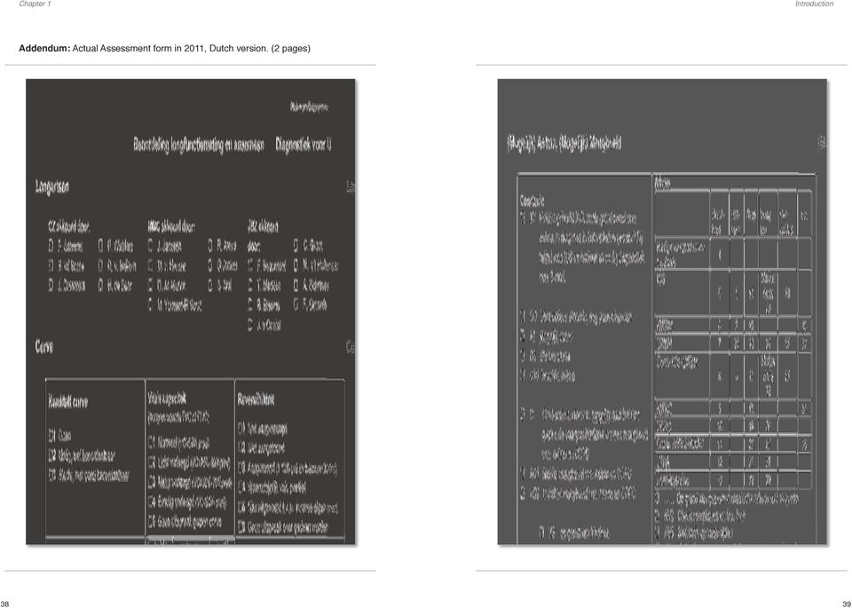 Assessment form in