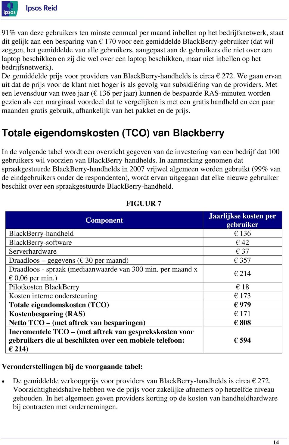 De gemiddelde prijs voor providers van BlackBerry-handhelds is circa 272. We gaan ervan uit dat de prijs voor de klant niet hoger is als gevolg van subsidiëring van de providers.