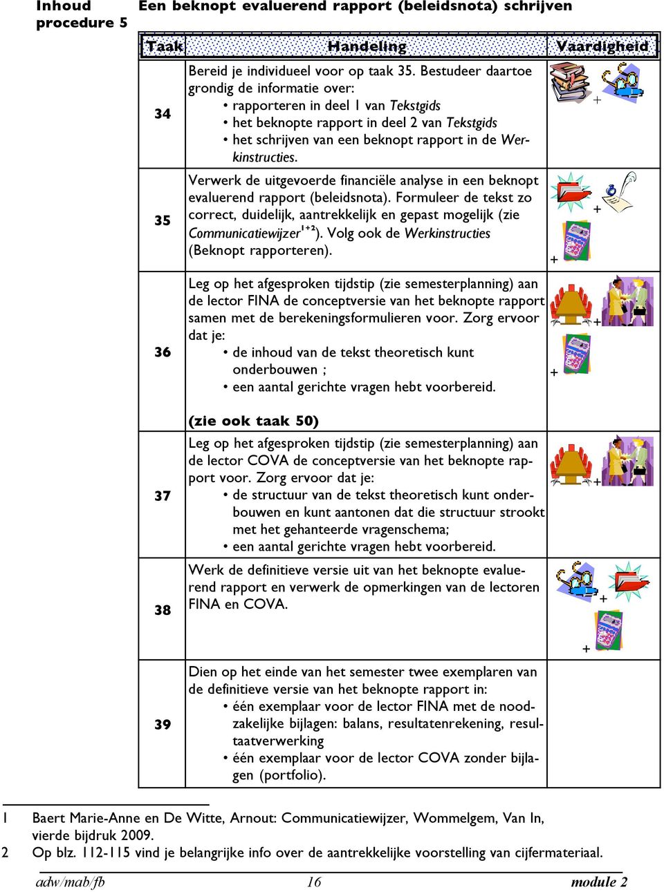 Verwerk de uitgevoerde financiële analyse in een beknopt evaluerend rapport (beleidsnota). Formuleer de tekst zo correct, duidelijk, aantrekkelijk en gepast mogelijk (zie Communicatiewijzer 12 ).