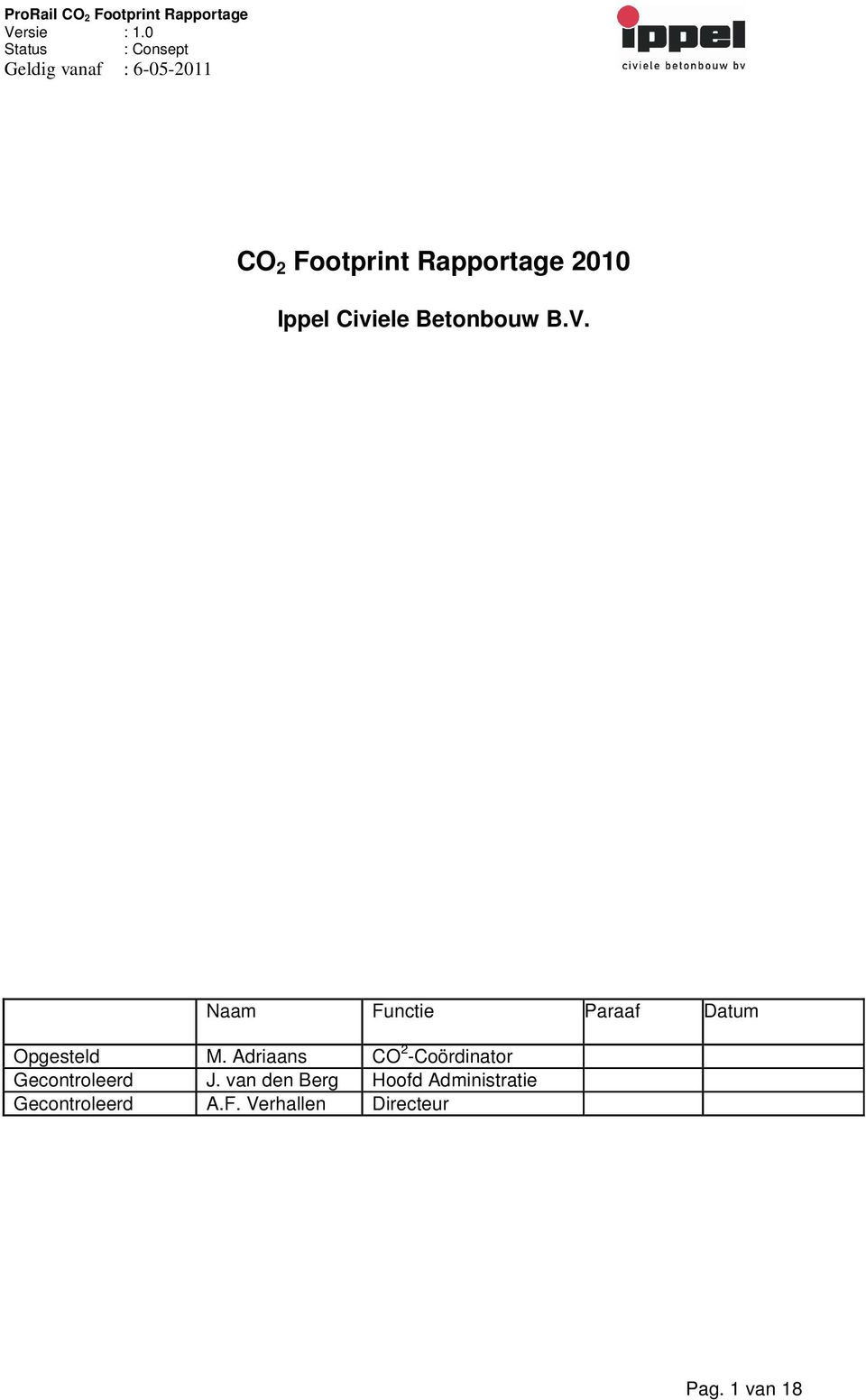 Adriaans CO 2 -Coördinator Gecontroleerd J.