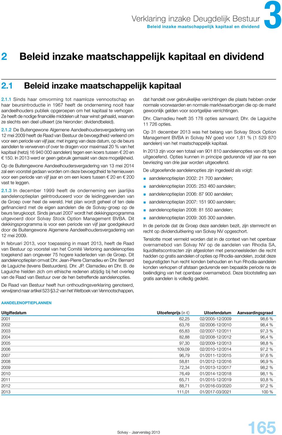 1 Sinds haar omvorming tot naamloze vennootschap en haar beursintroductie in 1967 heeft de onderneming nooit haar aandeelhouders publiek opgeroepen om het kapitaal te verhogen.