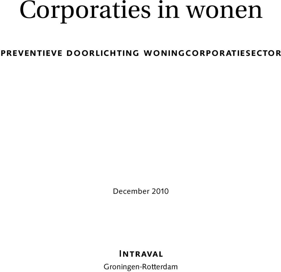 woningcorporatiesector