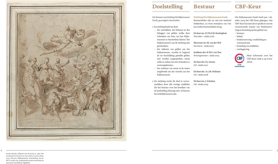 geschonken; - het uitkeren van gelden aan het Rijksmuseum, waarbij in beginsel de ter beschikking gestelde gelden niet worden aangesproken, tenzij zulks in andere zin met Schenkers is overeengekomen;