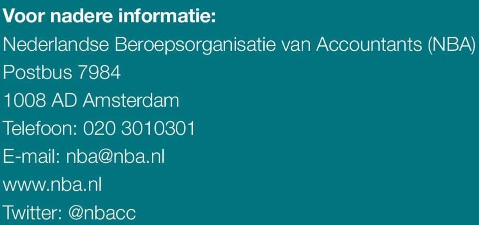 Postbus 7984 1008 AD Amsterdam Telefoon: