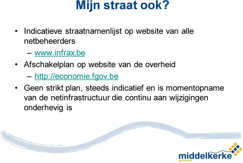 infrax.be Afschakelplan op website van de overheid http://economie.