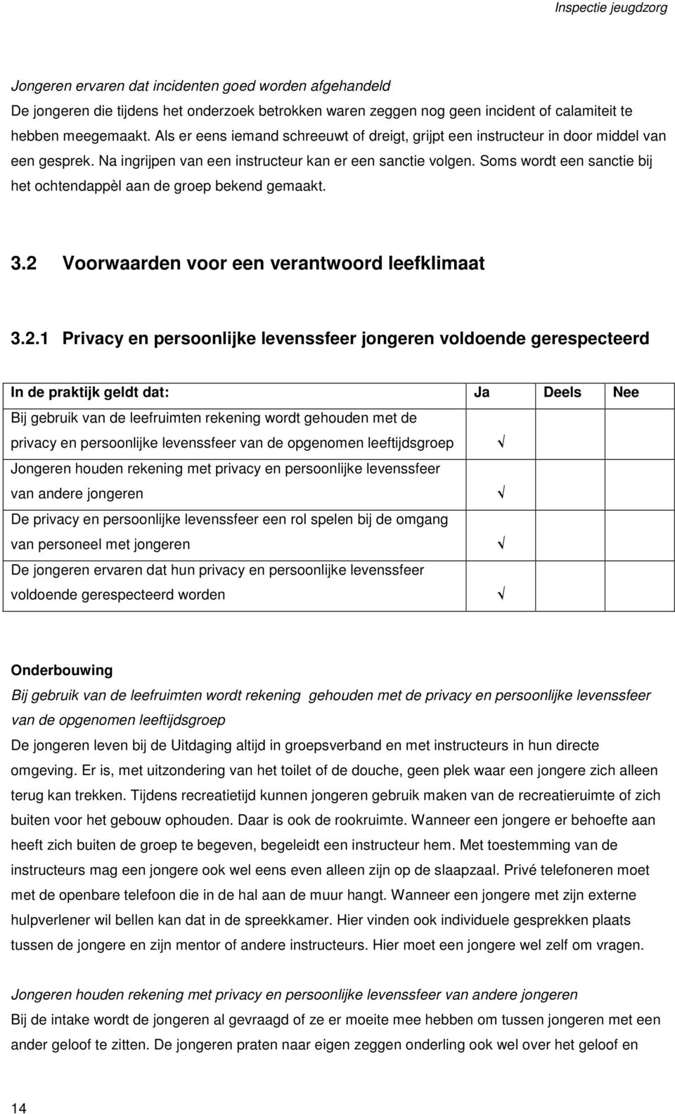 Soms wordt een sanctie bij het ochtendappèl aan de groep bekend gemaakt. 3.2 