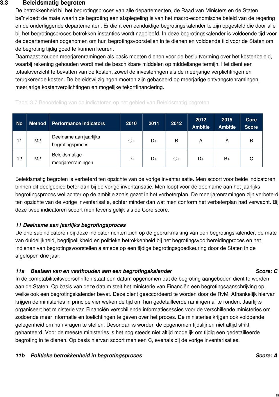 wordt nageleefd In deze begrotingskalender is voldoende tijd voor de departementen opgenomen om hun begrotingsvoorstellen in te dienen en voldoende tijd voor de Staten om de begroting tijdig goed te