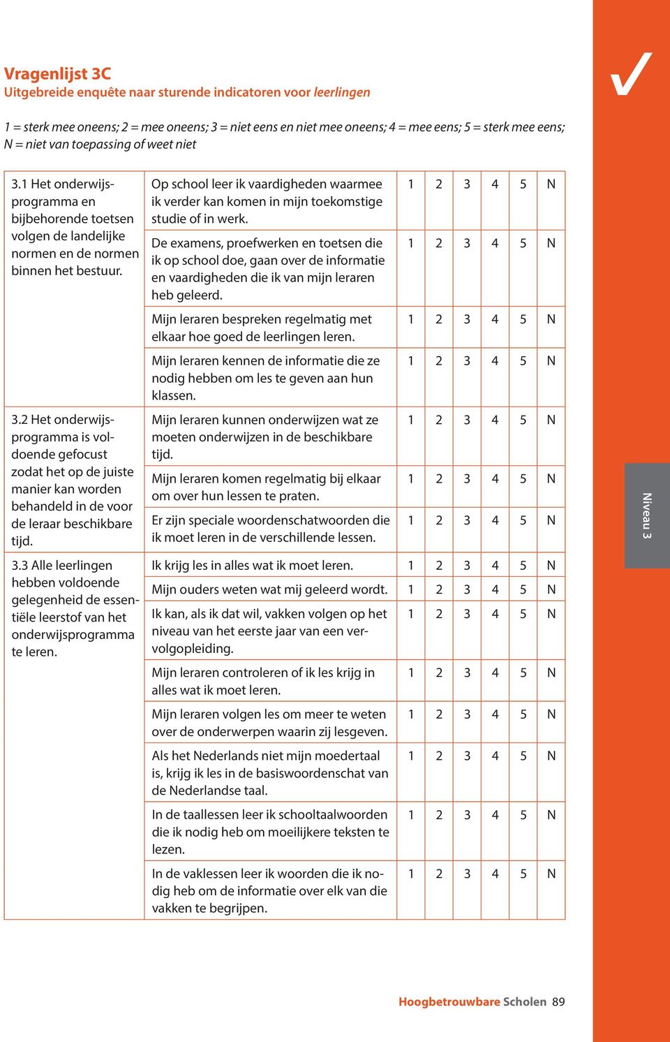 3.3 Alle leerlingen hebben voldoende gelegenheid de essentiële leerstof van het onderwijsprogramma te leren.