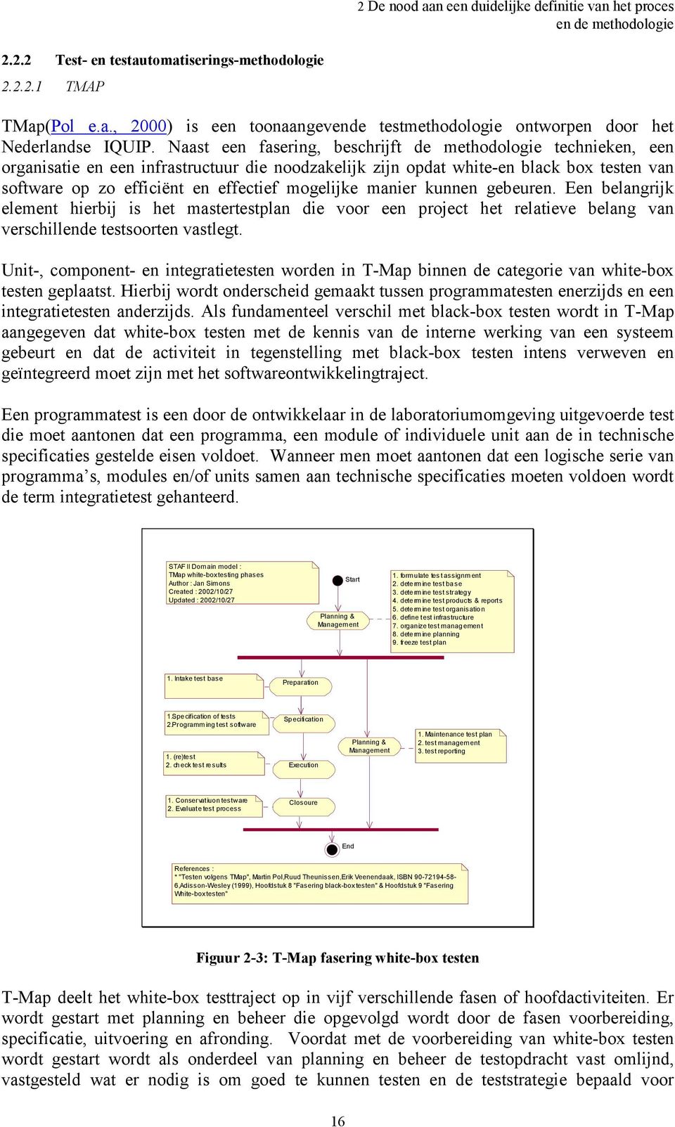 mogelijke manier kunnen gebeuren. Een belangrijk element hierbij is het mastertestplan die voor een project het relatieve belang van verschillende testsoorten vastlegt.