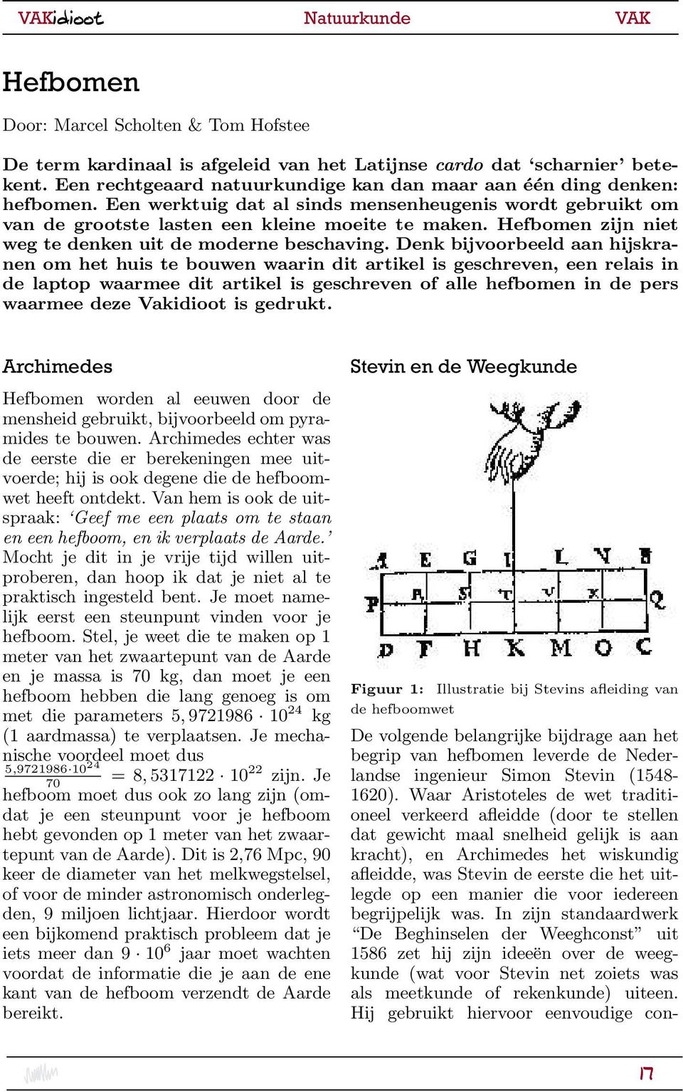 Hefbomen zijn niet weg te denken uit de moderne beschaving.