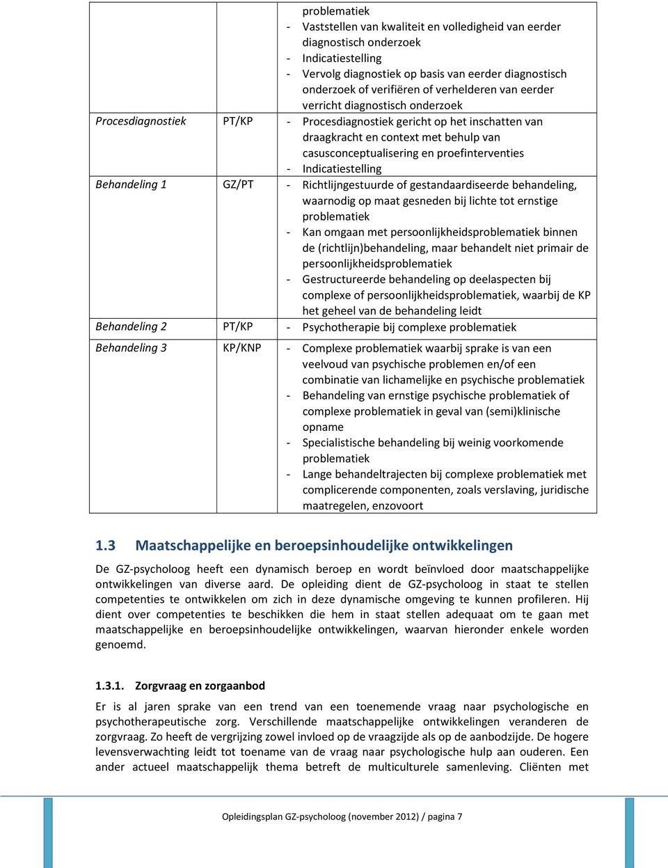 proefinterventies - Indicatiestelling Behandeling 1 GZ/PT - Richtlijngestuurde of gestandaardiseerde behandeling, waarnodig op maat gesneden bij lichte tot ernstige problematiek - Kan omgaan met