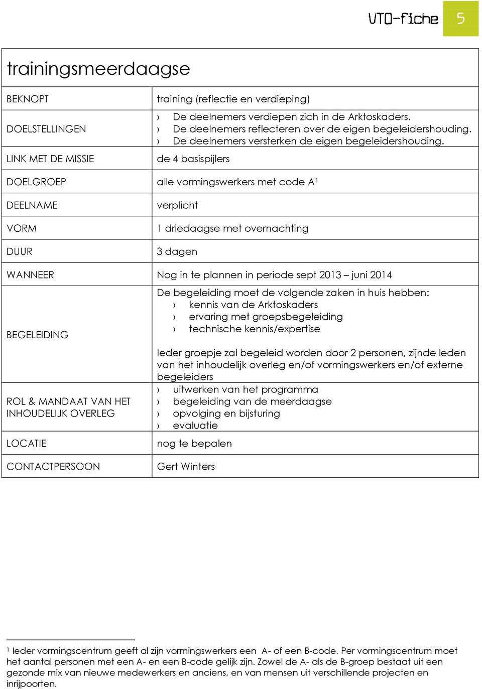 de 4 basispijlers alle vormingswerkers met code A 1 verplicht 1 driedaagse met overnachting 3 dagen WANNEER Nog in te plannen in periode sept 2013 juni 2014 ROL & MANDAAT VAN HET INHOUDELIJK OVERLEG