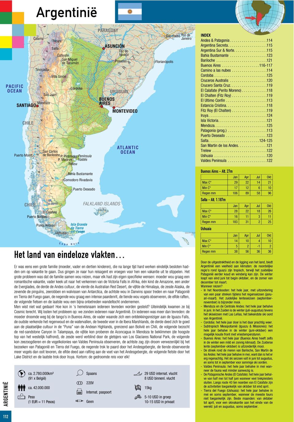 Salta RIO DE JANEIRO Z d Calama Tropic of Capricorn ATLANT IC O C EAN n i San Carlos de Bariloche P. Pirámides Península Valdés P.