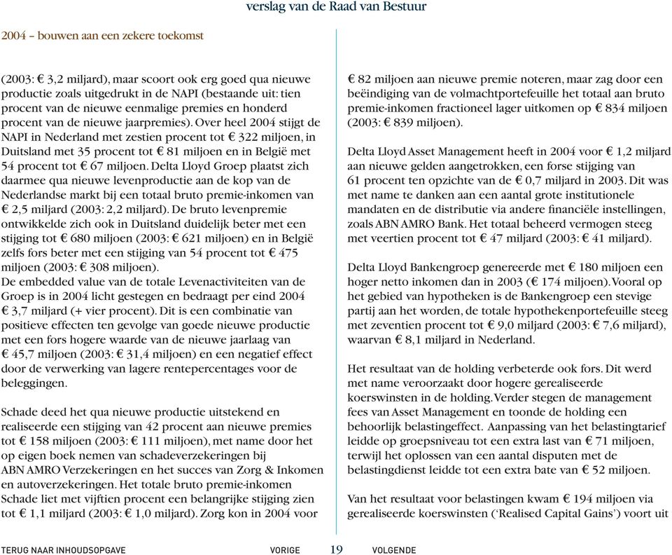 Over heel 2004 stijgt de NAPI in Nederland met zestien procent tot u 322 miljoen, in Duitsland met 35 procent tot u 81 miljoen en in België met 54 procent tot u 67 miljoen.