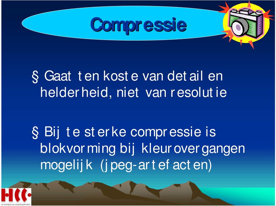 sterke compressie is blokvorming bij