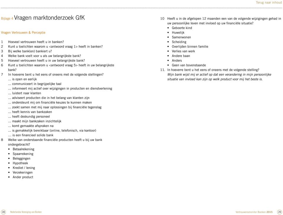 6 Kunt u toelichten waarom u <antwoord vraag 5> heeft in uw belangrijkste bank? 7 In hoeverre bent u het eens of oneens met de volgende stellingen?... is open en eerlijk.