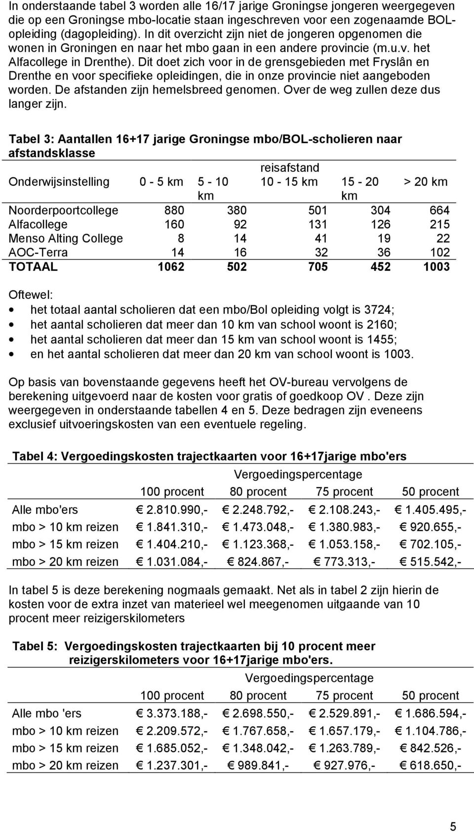 Dit doet zich voor in de grensgebieden met Fryslân en Drenthe en voor specifieke opleidingen, die in onze provincie niet aangeboden worden. De afstanden zijn hemelsbreed genomen.