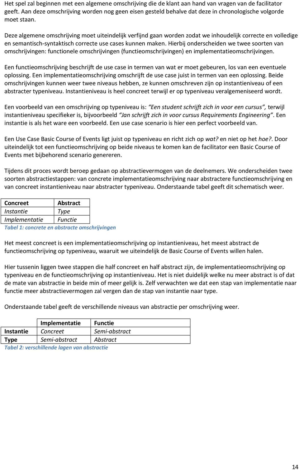 Deze algemene omschrijving moet uiteindelijk verfijnd gaan worden zodat we inhoudelijk correcte en volledige en semantisch-syntaktisch correcte use cases kunnen maken.