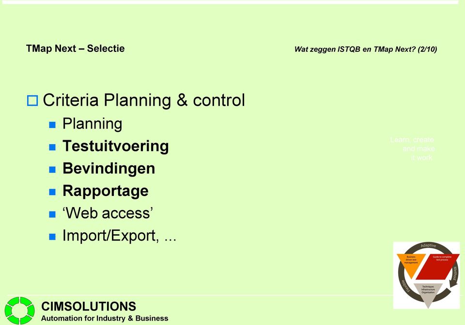 (2/10) Criteria Planning & control