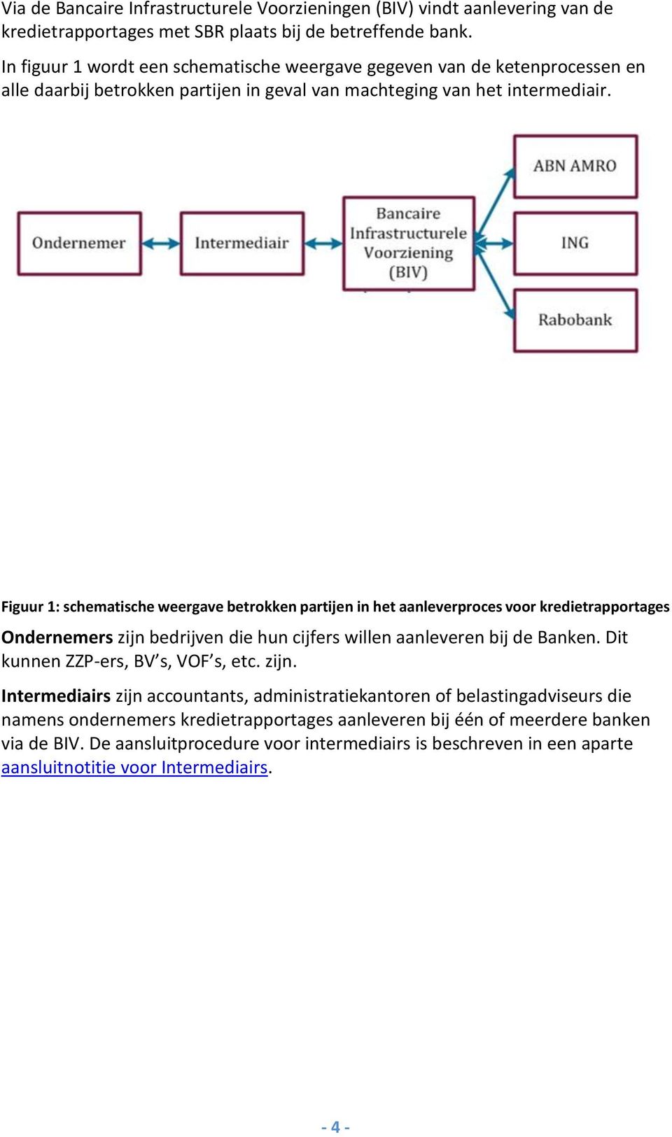 Figuur 1: schematische weergave betrokken partijen in het aanleverproces voor kredietrapportages Ondernemers zijn bedrijven die hun cijfers willen aanleveren bij de Banken.