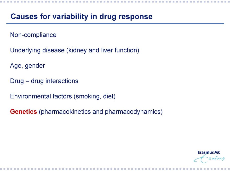 gender Drug drug interactions Environmental factors