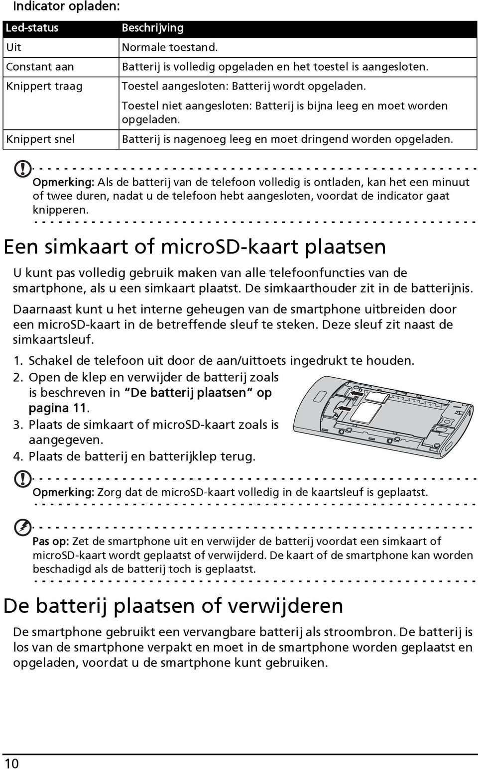 Opmerking: Als de batterij van de telefoon volledig is ontladen, kan het een minuut of twee duren, nadat u de telefoon hebt aangesloten, voordat de indicator gaat knipperen.