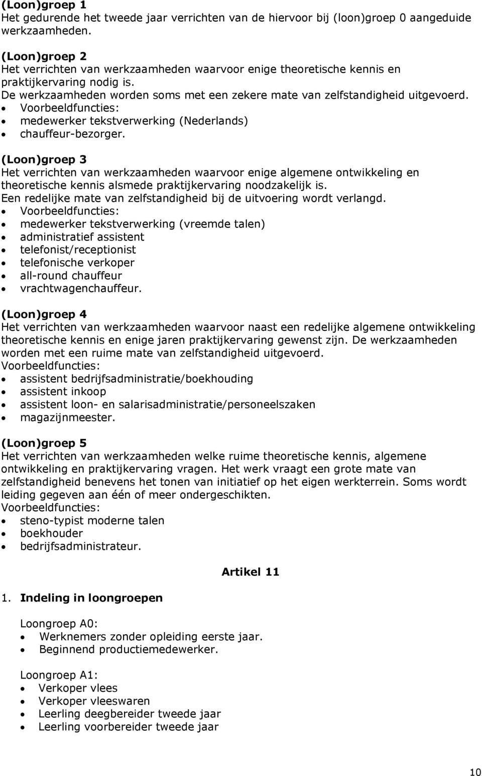 Voorbeeldfuncties: medewerkertekstverwerking(nederlands) chaufeur-bezorger.