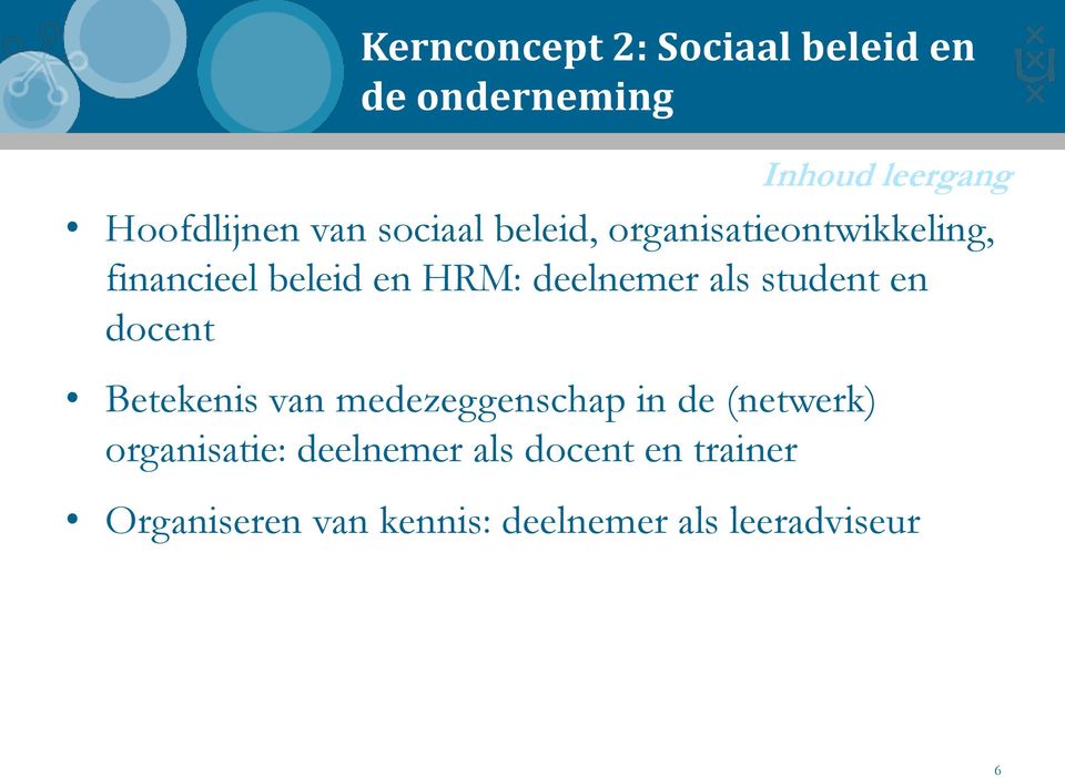 student en docent Betekenis van medezeggenschap in de (netwerk) organisatie: