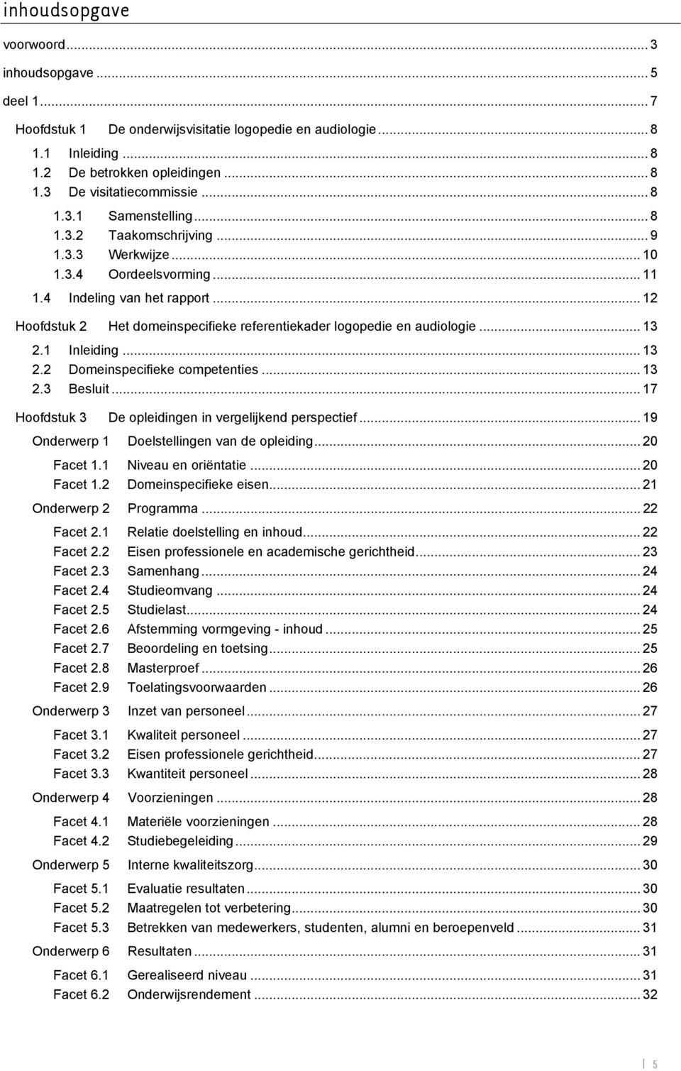 .. 12 Hoofdstuk 2 Het domeinspecifieke referentiekader logopedie en audiologie... 13 2.1 Inleiding... 13 2.2 Domeinspecifieke competenties... 13 2.3 Besluit.